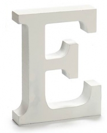 Letra E Madera Blanca 2x11x14,5 cm