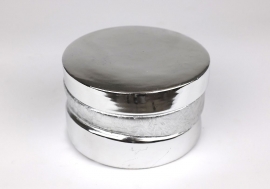 Caja Joyero cilíndrica plata de cerámica