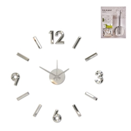 Reloj Adhesivo Plata 60x60cms