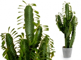 Cactus Plástico Alto Hojas Verdes 100cm