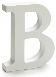 Letra B Madera Blanca 2x11x14,5 cm