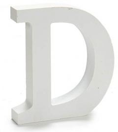 Letra D Madera Blanca 2x11x14,5 cm