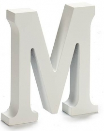 Letra M Madera Blanca 2x11x14,5 cm
