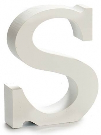 Letra S Madera Blanca 2x11x14,5 cm