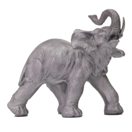 Elefante resina plata