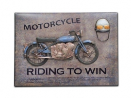 Cuadro Mural Metal Moto Riding To Win