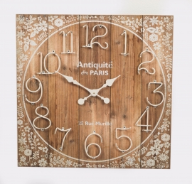 Reloj madera y metal vintage 71,5x3x71,5 cm
