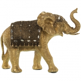 Figura Elefante Resina Dorado 34c14c26cm