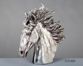 Busto cabeza caballo plata 56x19x56 cms