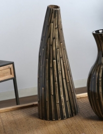 Jarrón Bambú Lacado Negro 50cm