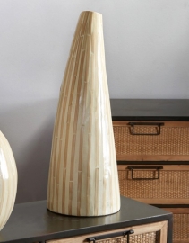 Jarrón Bambú Lacado Blanco 50cm