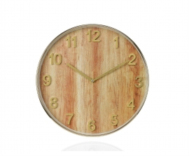 Reloj Pared Efecto Madera Ø30 cm x 4 cm