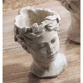 Macetero Busto Mujer Cemento 28 cm