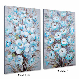 Cuadro 60x90cm Flores Azules