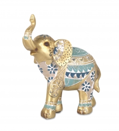 Elefante 16x18x7 cms Dorado Azul