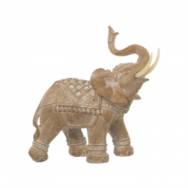 Figura Elefante Resina Efecto Madera