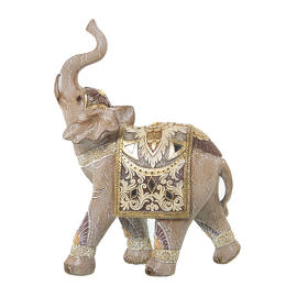 Figura Resina Elefante Dorado 
