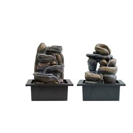 Fuente Saltos piedras con base cuadrada en dos modelos