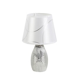 Lámpara de Cerámica Plata con Pantalla