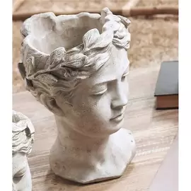 Macetero Busto Mujer Cemento 28cm