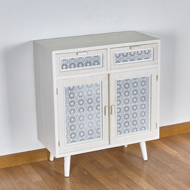 Mueble Blanco con cajones en metal  75x84x37 cm