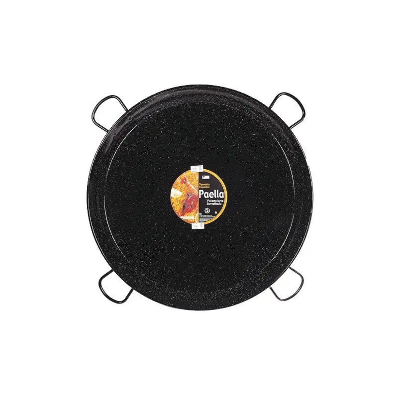 La Valenciana 36 cm Acero esmaltado para Cocina de inducción Paella de  cerámica con Asas, Negro, Metal