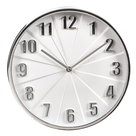 Reloj Pared Blanco Cromo 30cm