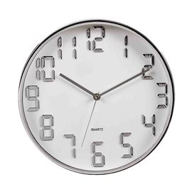 Reloj Pared Cromo Blanco 30cm