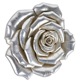 Rosa Decorativa Colgar pared Plata o Dorada 28x5x26cm